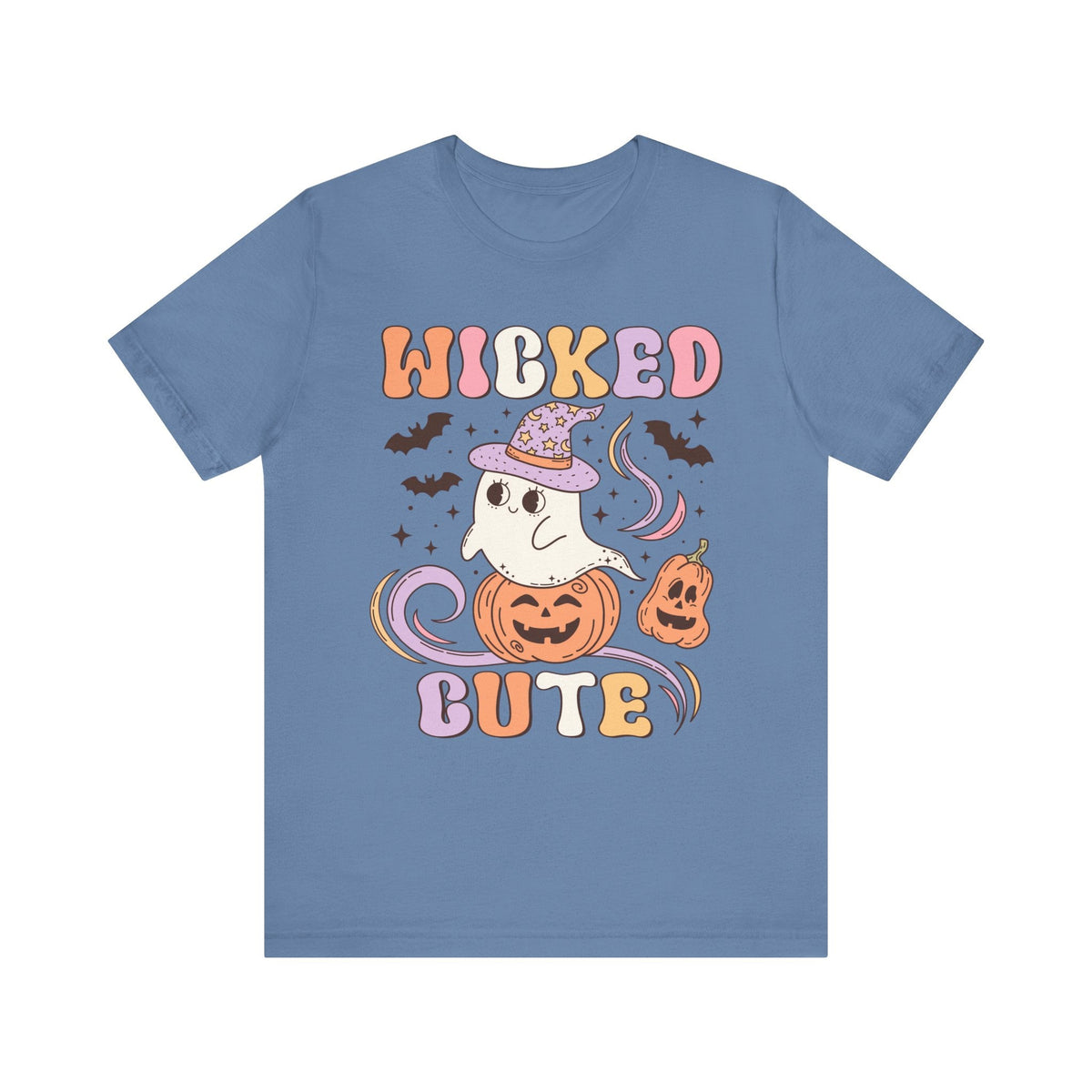 Wicked Cute Halloween Shirt - Adorable Ghost with Pumpkins Graphic Tee