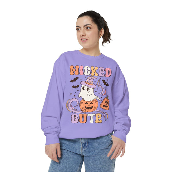 Wicked Cute Halloween Sweatshirt - Adorable Ghost with Pumpkins Graphic Sweater