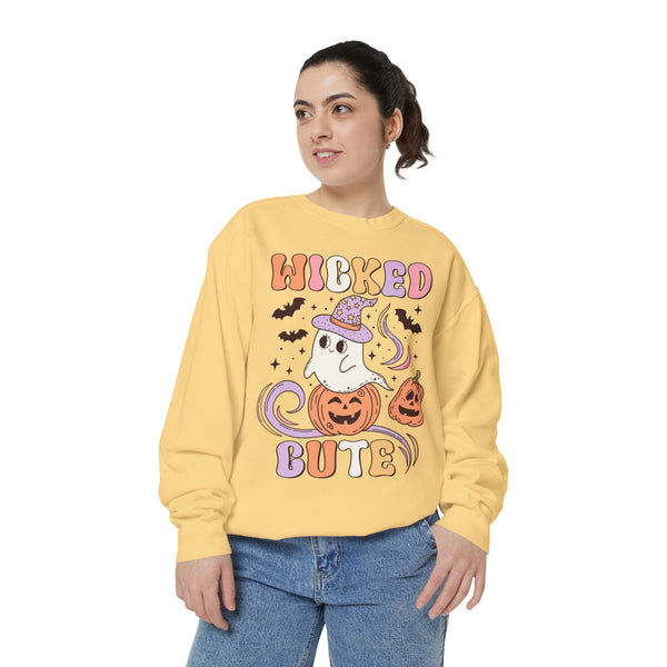 Wicked Cute Halloween Sweatshirt - Adorable Ghost with Pumpkins Graphic Sweater