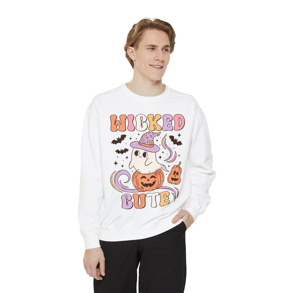 Wicked Cute Halloween Sweatshirt - Adorable Ghost with Pumpkins Graphic Sweater