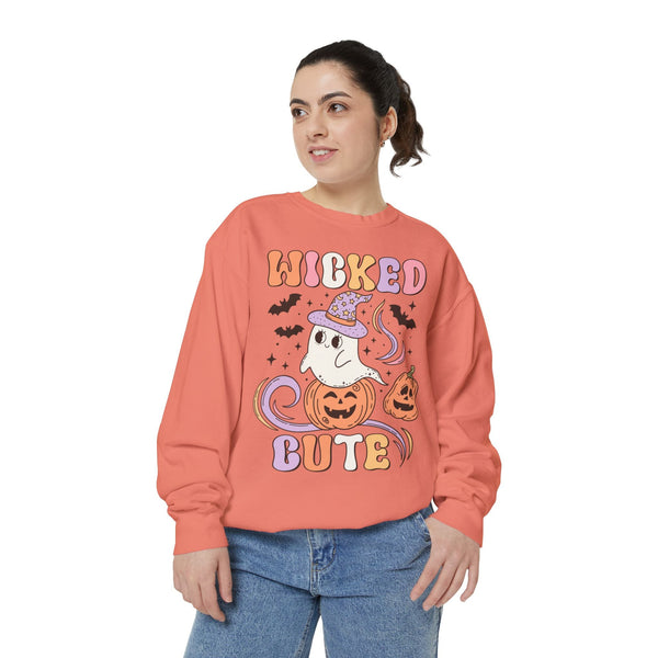 Wicked Cute Halloween Sweatshirt - Adorable Ghost with Pumpkins Graphic Sweater