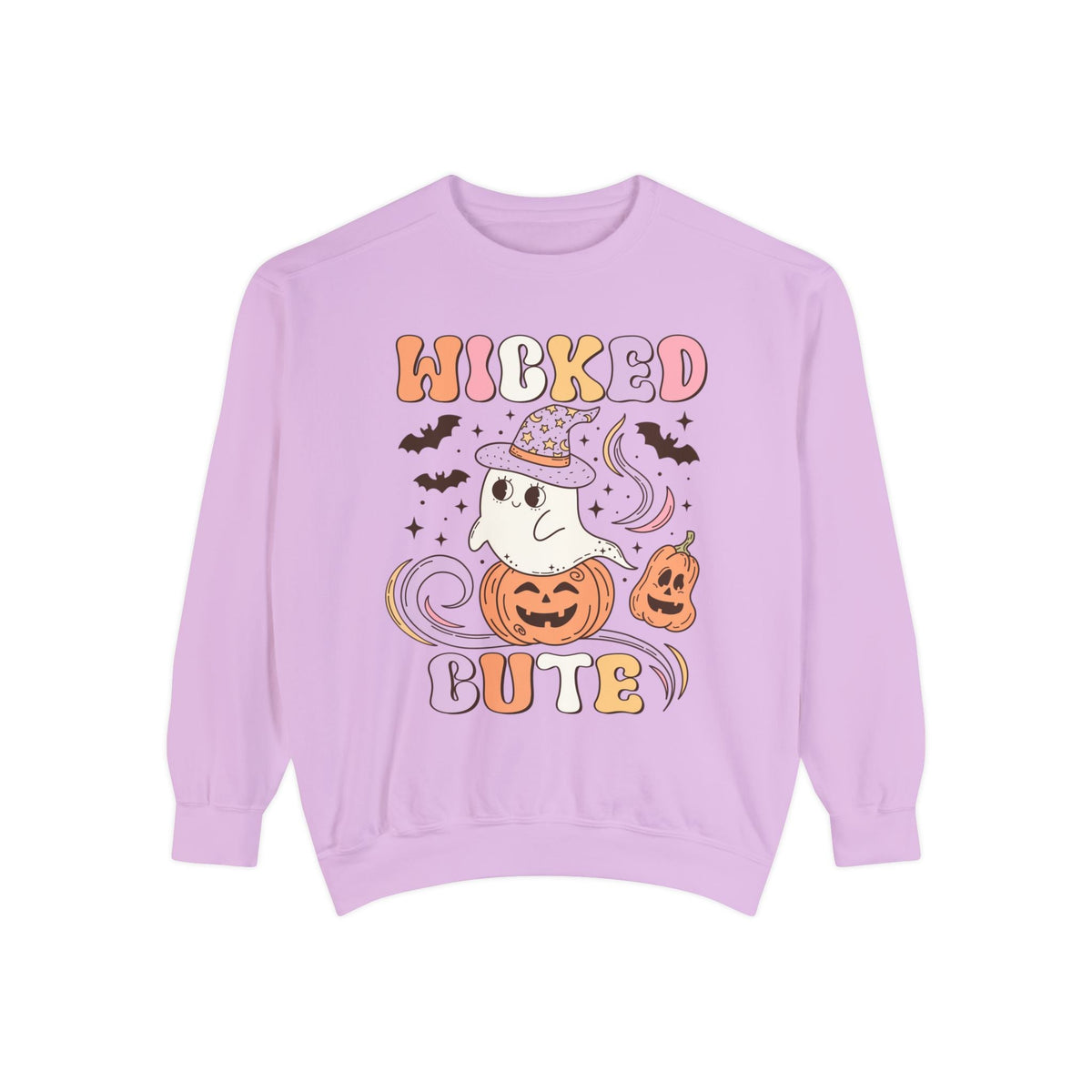 Wicked Cute Halloween Sweatshirt - Adorable Ghost with Pumpkins Graphic Sweater