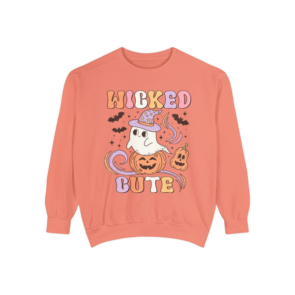 Wicked Cute Halloween Sweatshirt - Adorable Ghost with Pumpkins Graphic Sweater