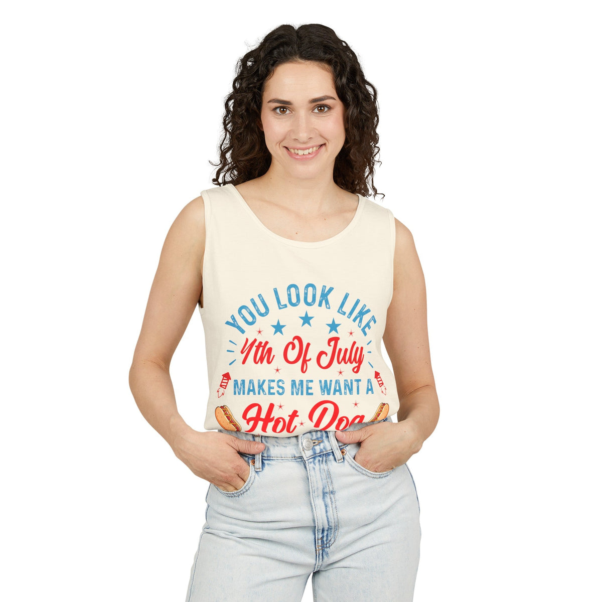 You Look Like 4th of July Unisex Garment-Dyed Tank Top