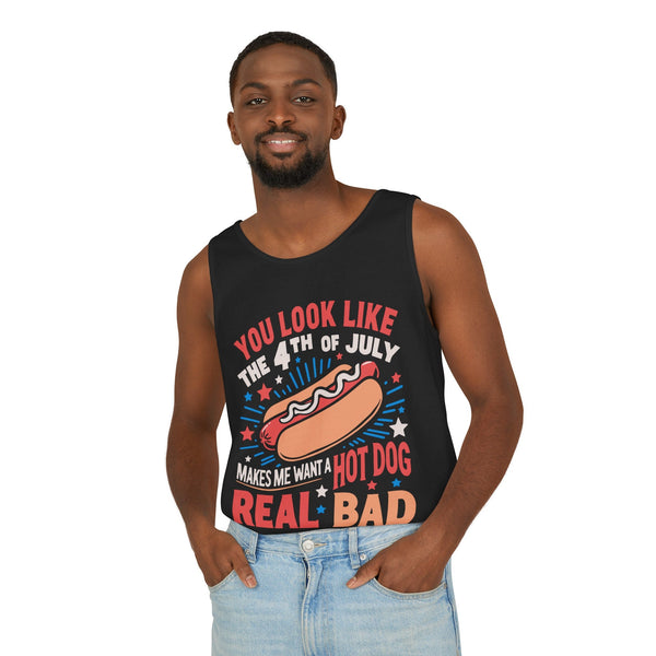 You Look Like the 4th of July Unisex Garment-Dyed Tank Top