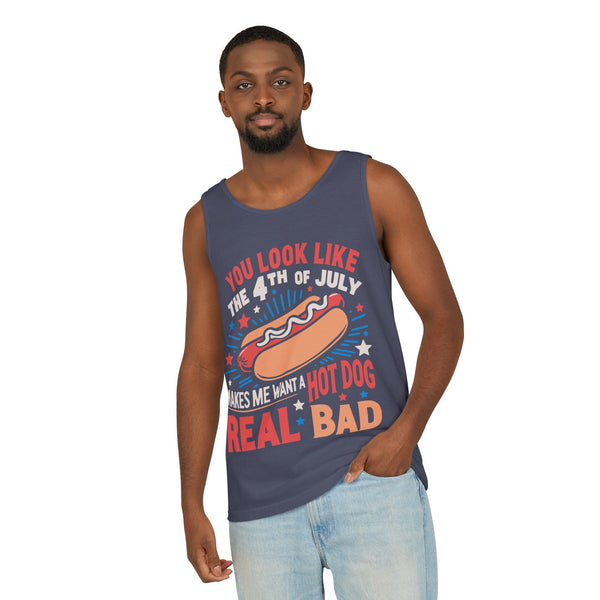 You Look Like the 4th of July Unisex Garment-Dyed Tank Top