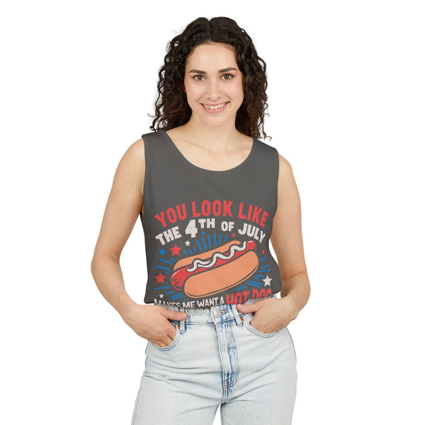 You Look Like the 4th of July Unisex Garment-Dyed Tank Top