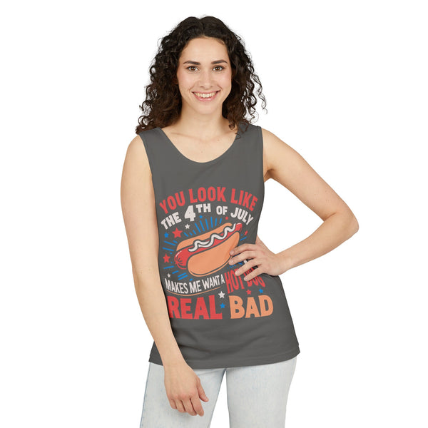 You Look Like the 4th of July Unisex Garment-Dyed Tank Top