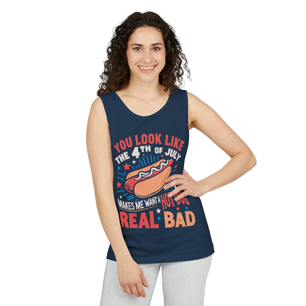 You Look Like the 4th of July Unisex Garment-Dyed Tank Top