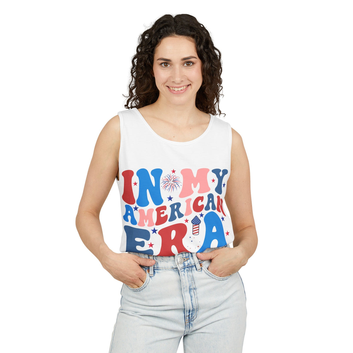 in My American Era Unisex Garment-Dyed Tank Top