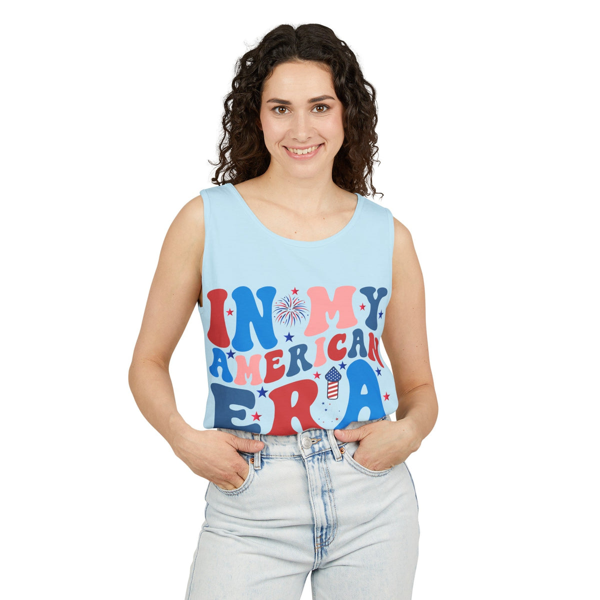 in My American Era Unisex Garment-Dyed Tank Top