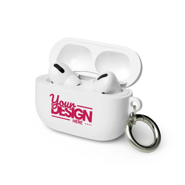 Custom AirPods Case with Photo or Text – Personalized AirPods Pro Case – Rubber Shockproof TPU Cover with Carabiner – Wireless Charging Compatible Gift Merch Crafters