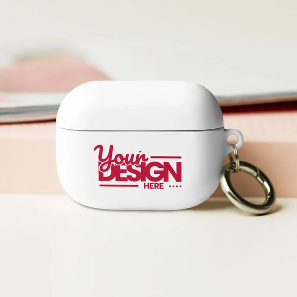 Custom AirPods Case with Photo or Text – Personalized AirPods Pro Case – Rubber Shockproof TPU Cover with Carabiner – Wireless Charging Compatible Gift Merch Crafters