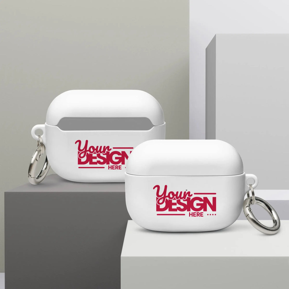 Custom AirPods Case with Photo or Text – Personalized AirPods Pro Case – Rubber Shockproof TPU Cover with Carabiner – Wireless Charging Compatible Gift Merch Crafters
