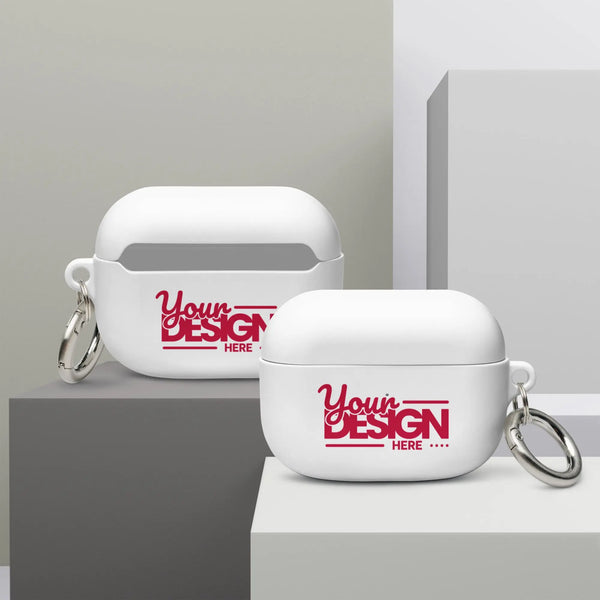 Custom AirPods Case with Photo or Text – Personalized AirPods Pro Case – Rubber Shockproof TPU Cover with Carabiner – Wireless Charging Compatible Gift Merch Crafters